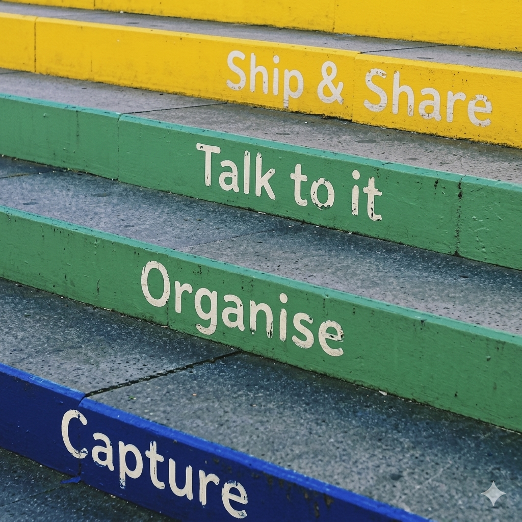 From capture to share — your knowledge in clear steps